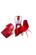 Krzesło P018W PP czerwone, drewniane nogi HF - d2design